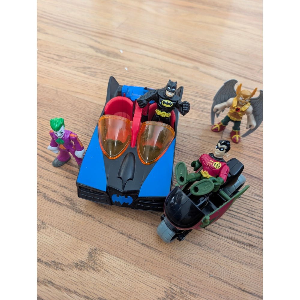 FisherPrice Imaginext DC SuperHero Batman Robin Joker Hawkman Action 6 Piece Lot